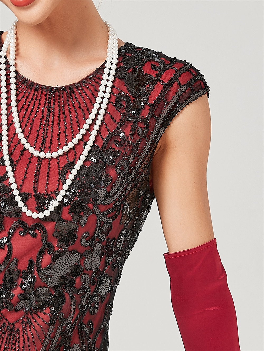 Anni Ruggenti Anni 1920 Lunghezza al ginocchio Vestito Abito Flapper Abito da Ballo Normale Cortissima Il grande Gatsby Charleston Invitato al matrimonio Paillettes Frangia con nappe Scollo Tondo del 2026 a $51.99 –P19