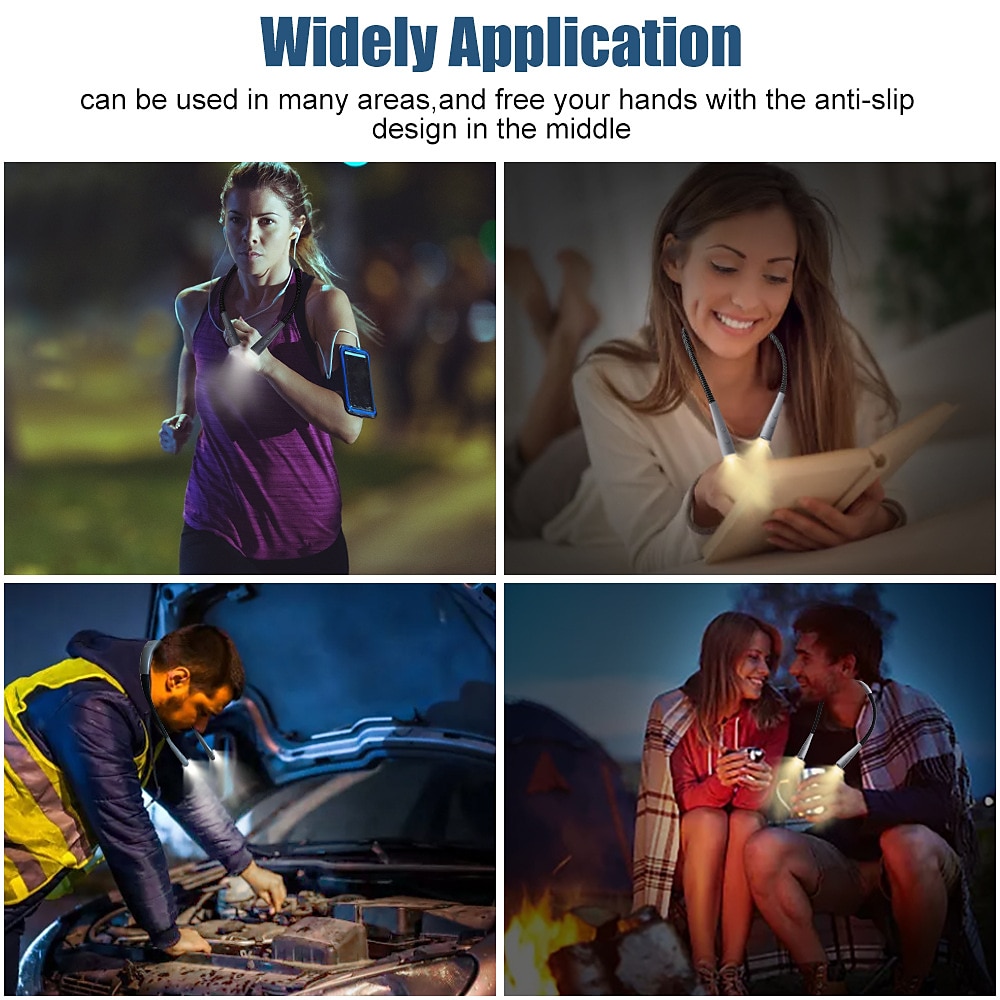 LED Neck Reading Light, Book Light for Reading in Bed, 3 Colors, 5 Brightness Levels, Bendable Arms, Rechargeable, Long Lasting, Perfect for Reading, Knitting, Camping, Repairing 2025 - $23.99 –P7