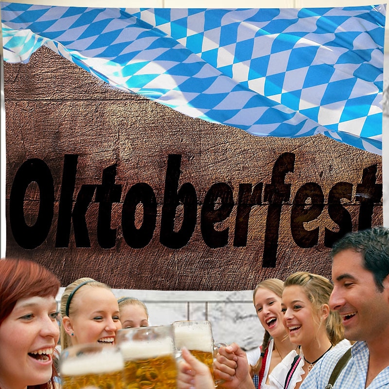 oktoberfest juhlaseinä tapetti taide sisustus huopa verho riippuva koti makuuhuone olohuone sisustus polyesteri olut saksalainen baijerilainen 2025 - $12.99 –P5