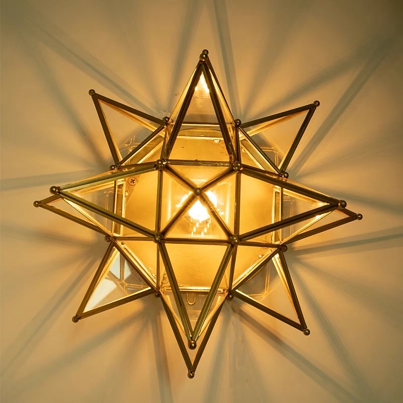 led ceilling licht messing moravische ster lamp inbouw colloid lamp zaad glazen kap boho marokkaanse plafondlamp keuken entree 2025 - $230.29 –P1