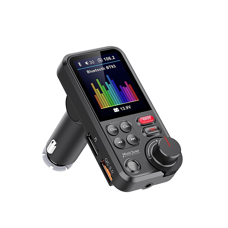 BT93 Wireless Car Bluetooth FM Transmitter Aux Supports QC3.0 Charging Treble And Bass Sound Music Player Handsfree Bluetooth Car Kit Fast Charger 2025 - $54.99 –P1