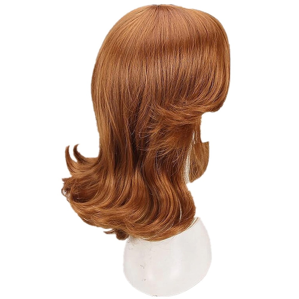 prinsesse peachwig oransje kort cosplay parykk for kvinner 60-tallet 70-tallet retro dame cosplay fest halloween parykker 2025 - $32.99 –P6
