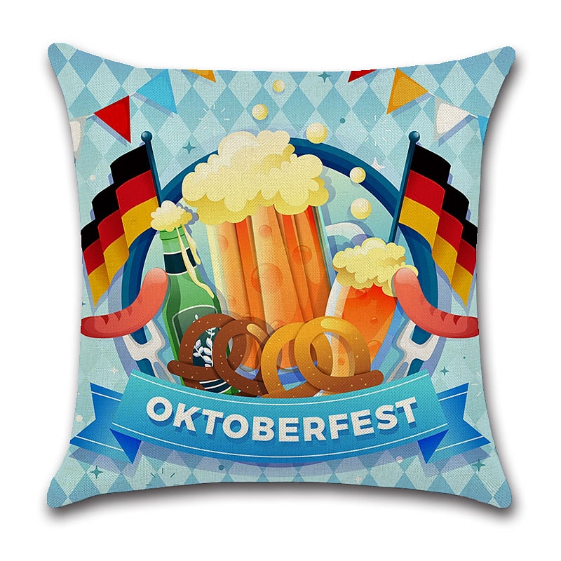 oktoberfest pivo oboustranný povlak na polštář 4ks německý bavorský měkký dekorativní čtvercový povlak povlak na polštář povlak na polštář povlak na polštář na pohovku ložnice vynikající kvalita lze 2025 - $13.99 –P3