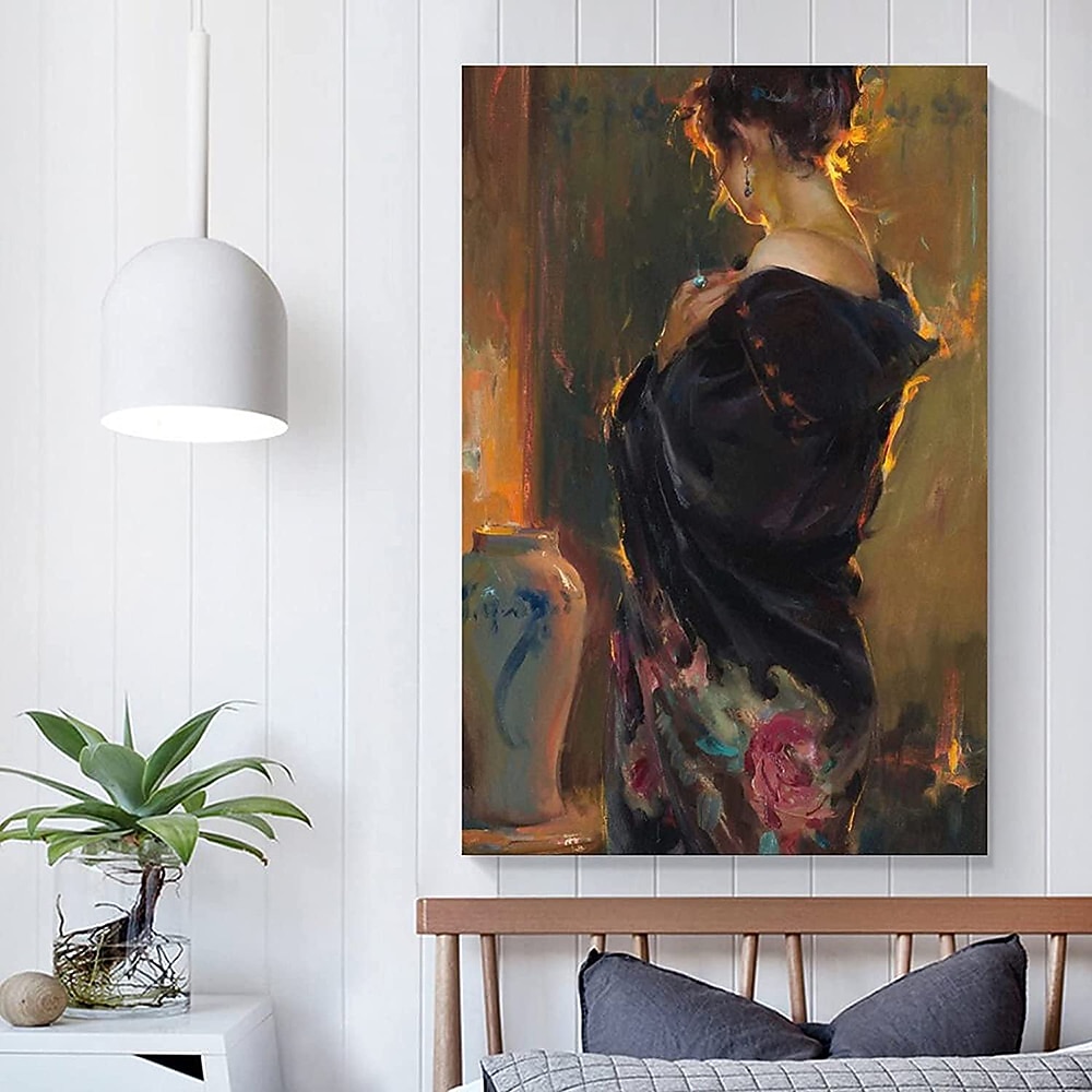 Handmade Oil Painting Canvas Wall Art Decoration Figure Portrait Girl ...
