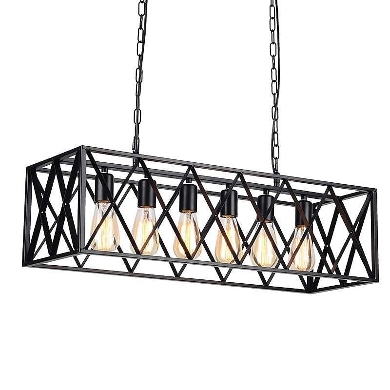 lampada da bar personalità creativa in stile industriale industriale 4. 6 lampada a sospensione in ferro rettangolare in ferro del 2025 a $349.99 –P8