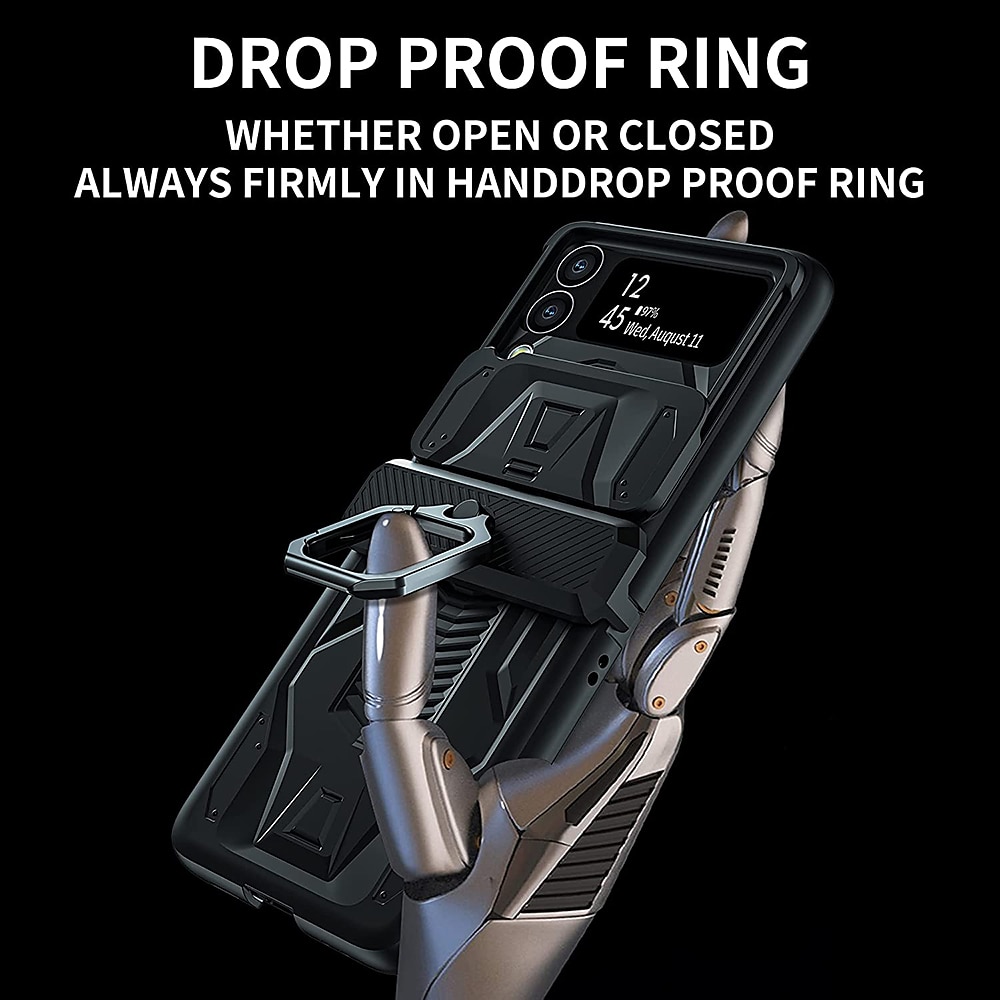telefon Carcasă Pro Samsung Galaxy Z Flip 4 Z Flip 3 Pro náročný provoz Držák na prsteny Magnetické Chránič objektivu fotoaparátu Jednobarevné PC 2025 - $31.99 –P7