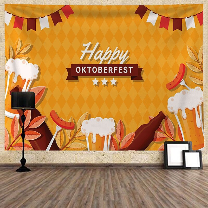 oktoberfest olut iso seinä tapetti taide sisustus saksalainen baijerilainen viltti verho riippuva koti makuuhuone olohuone sisustus polyesteri 2025 - $12.99 –P5