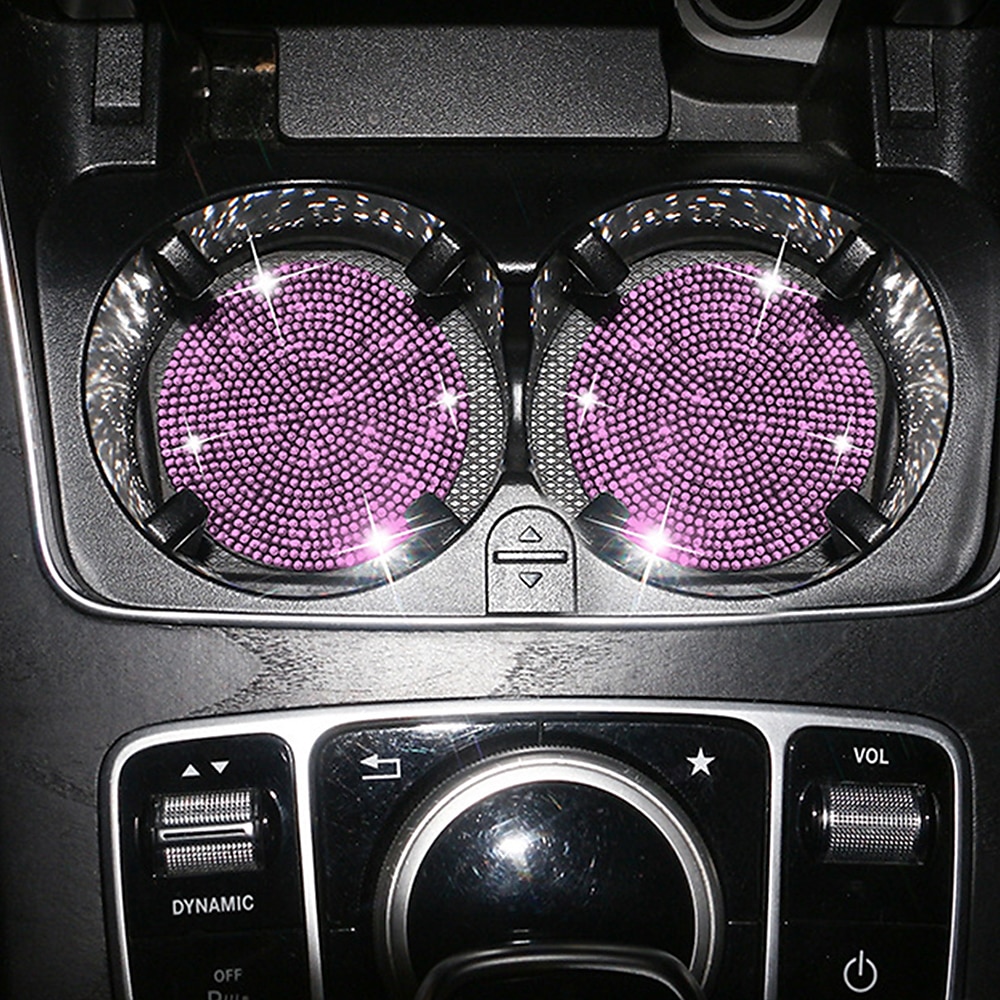 2pcs Bling Car Cup Holder Coaster 2.75 inch Anti-Slip Shockproof Universal Fashion Vehicle Car Coasters Insert Bling Rhinestone Auto Automotive Interior Accessories for Women 2025 - $11.99 –P15