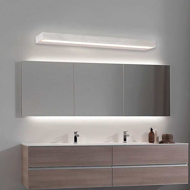 матовый светодиодный зеркальный светильник тщеславия современный черный серебристый минималистский светильник для ванной комнаты алюминиевый водонепроницаемый ip20 40 см 70 см 110-240 В 2026 - Kč1232 –P10