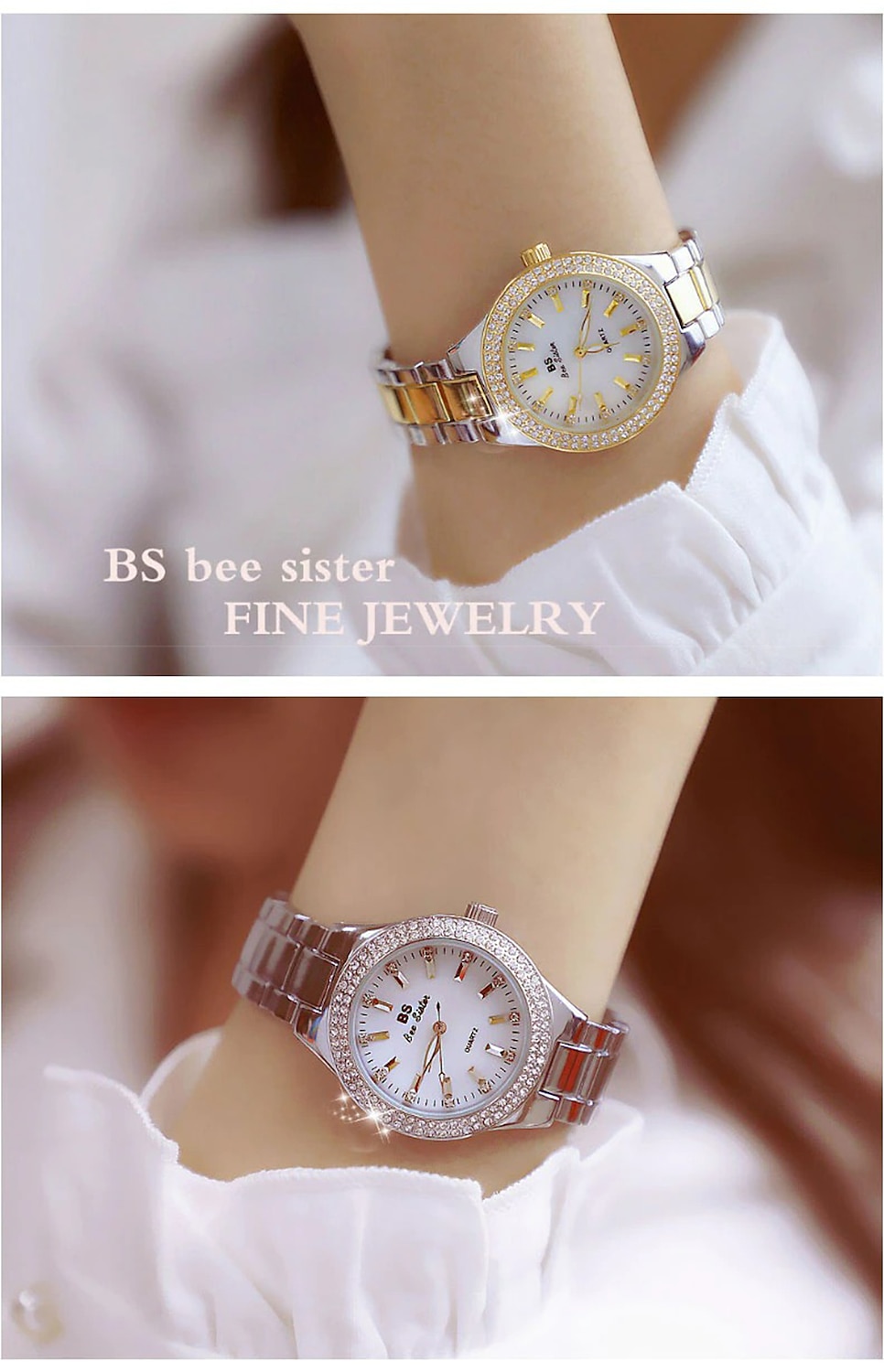 Quartz Ladies Wrist Watches Gift for women Dress Gold Crystal Diamond Watches Analog Quartz Luxury Stainless Steel Silver Clock 2026 - $33.39 –P2