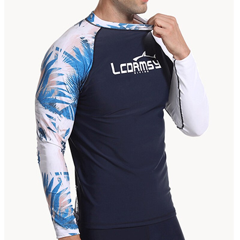 Men's Rash Guard Swim Shirt UPF50+ Quick Dry Lightweight Long