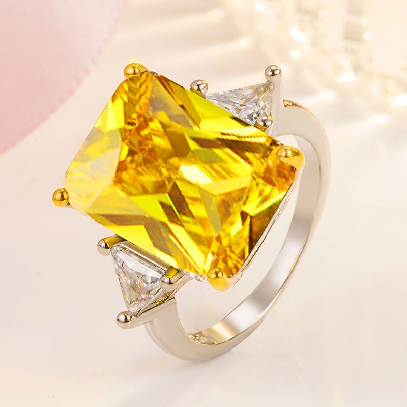 Ring Wedding Geometrical White Yellow Rosy Pink Copper Rhinestone Stylish Simple Luxury 1pc / Women's / One Earring 2025 - $8.99 –P1