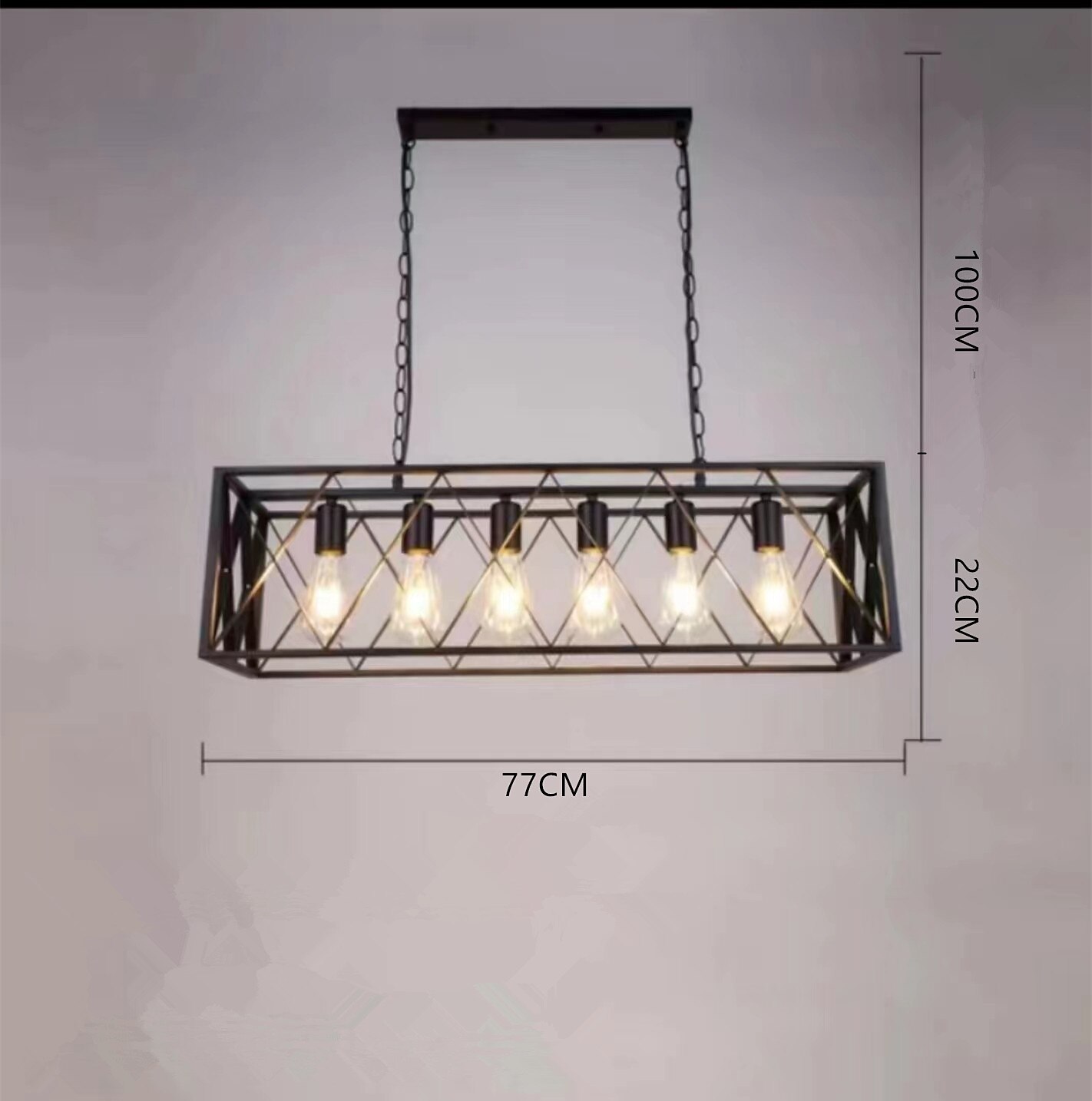 lampada da bar personalità creativa in stile industriale industriale 4. 6 lampada a sospensione in ferro rettangolare in ferro del 2025 a $349.99 –P11