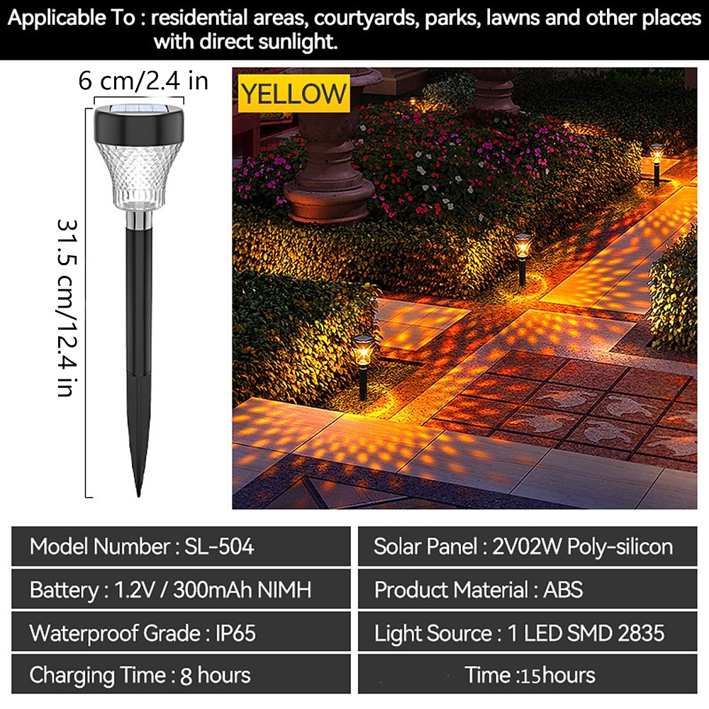 2/6 шт., солнечные садовые дорожки, уличные светодиодные газонные лампы rgb, теплый белый цвет для садового декора, ландшафтное освещение 2026 - $33.99 –P2