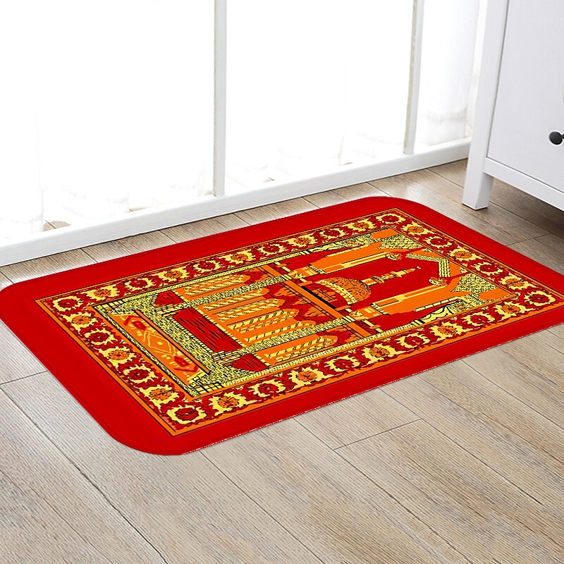muslimsk bønneteppe flanell baderomstepper tepper badematte badetepper anti-skli kjøkkenmatter baderomsmatte baderomstepper for halloween-dekorasjon 2025 - $30.99 –P4