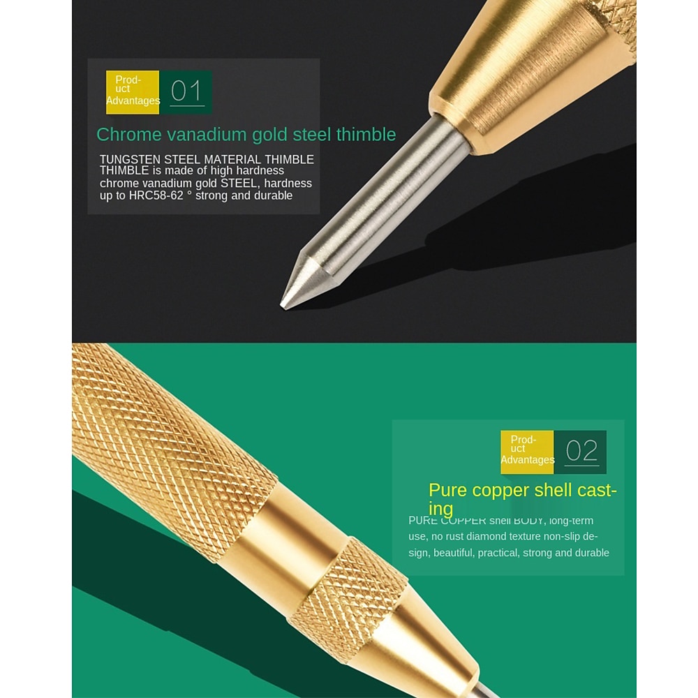 1PC Automatic Center Punch Center Hole Punch Machinists Carpenters Tool Wood Press Dent Marker Woodwork Tool Drill Bit 2025 - $6.99 –P1