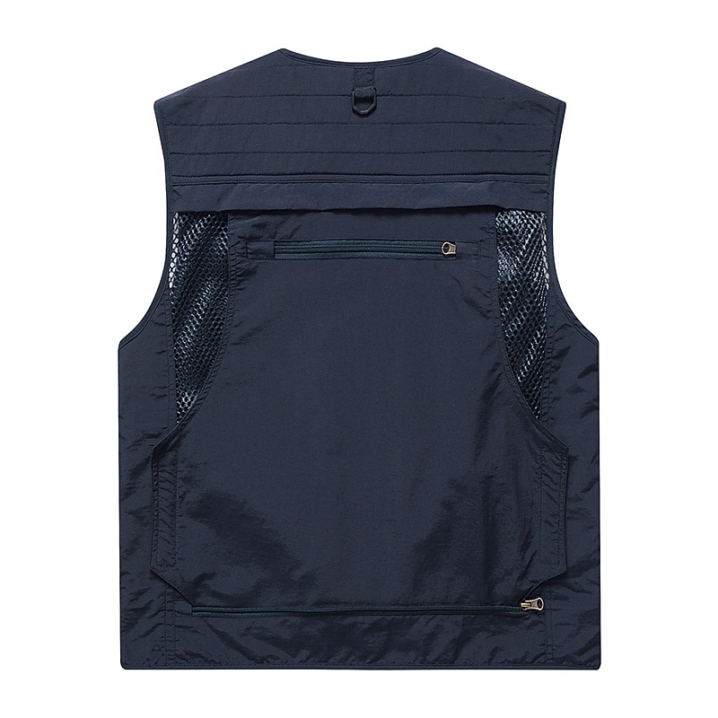 Herr Väst Gilet Fiskeväst Vandringsväst Ärmlös väst Gilet Jacka Utomhus Gata Helgdag Dagliga kläder Streetwear Elegant och modernt Sommar Vår Ficka Polyester Andningsfunktion Snabb tork Ren färg 2026 - $39.99 –P8