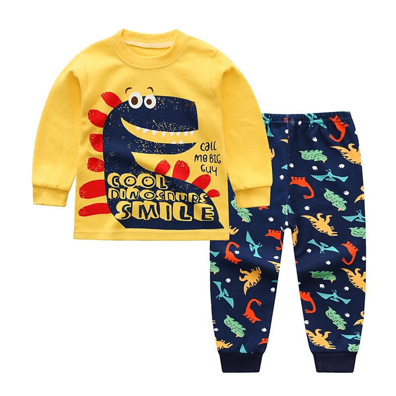 unisex hoodie för barn & byxa kläder set 2 delar långärmad mörkblå tecknad djur bomull ledig komfort 2-6 år 2025 - $22.99 –P8