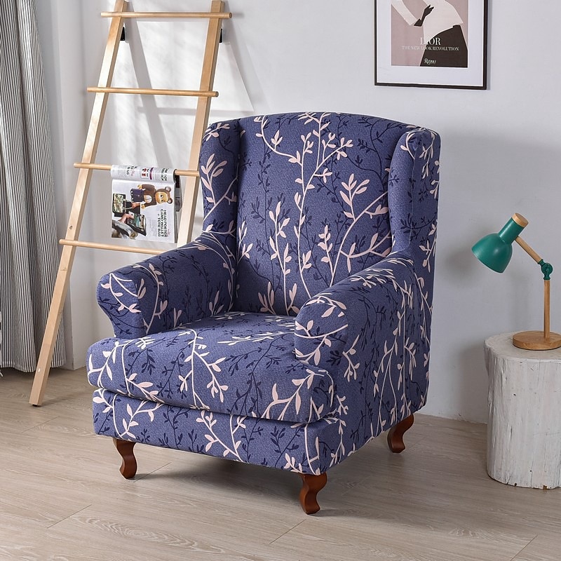 1 Set of 2 Pieces Stretch Wingback Chair Cover Floral Printed Wing Chair Slipcovers Spandex Fabric Wingback Armchair Covers with Elastic Bottom for Living Room Bedroom Decor 2025 - $47.99 –P17