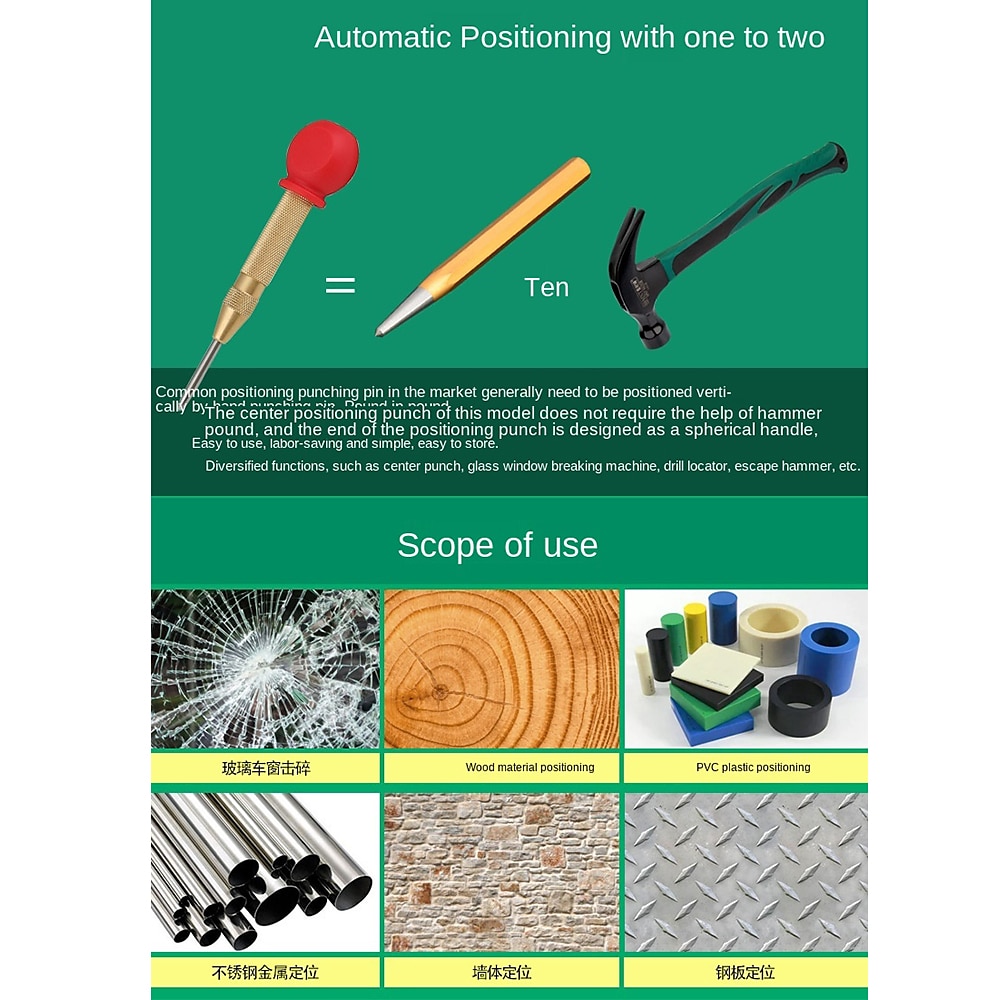 1PC Automatic Center Punch Center Hole Punch Machinists Carpenters Tool Wood Press Dent Marker Woodwork Tool Drill Bit 2025 - $6.99 –P4