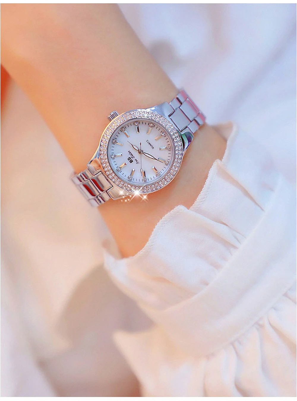 Quartz Ladies Wrist Watches Gift for women Dress Gold Crystal Diamond Watches Analog Quartz Luxury Stainless Steel Silver Clock 2026 - $33.39 –P8
