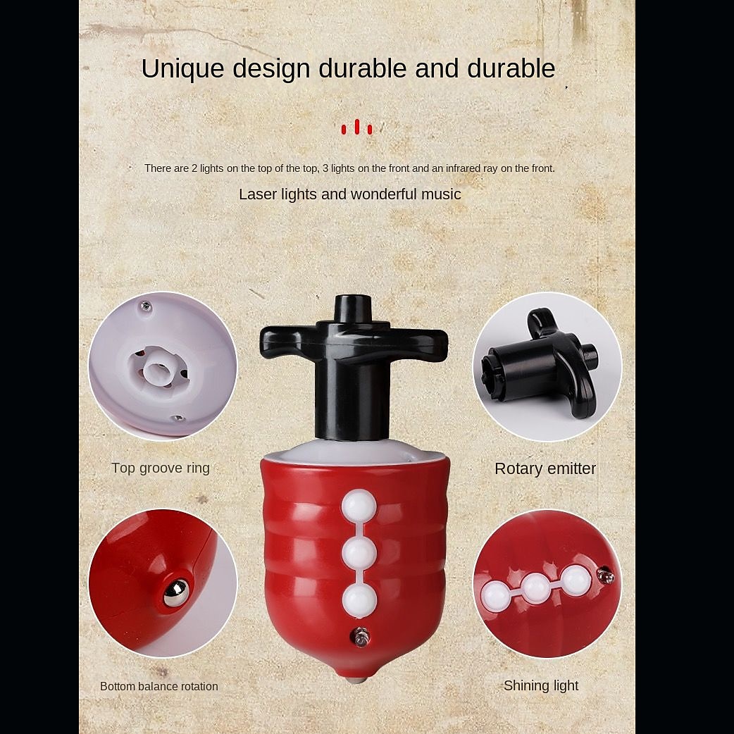 Gyroscope rotatif avec son et lumière LED, toupie style pressage/imitation bois/magnétique clignotant, jouets lumineux pour enfants, cadeau pour garçon&amp;filles de 2025 ? $16.49 –P7
