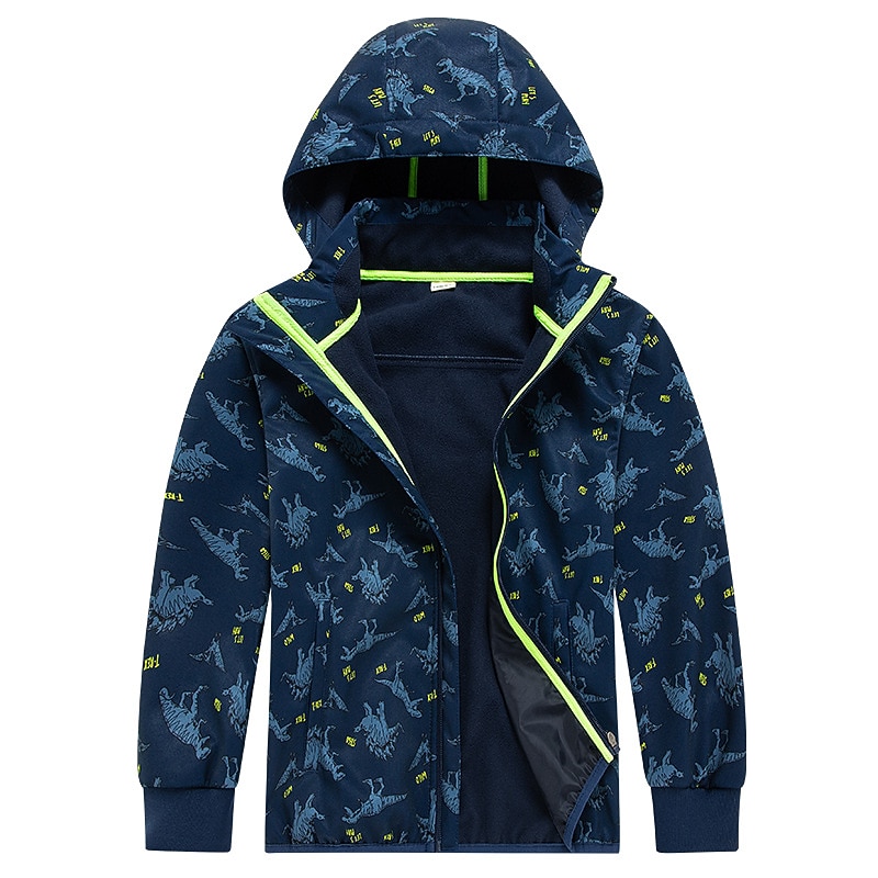 kinder jungen mantel blau dinosaurier herbst winter aktiv schule 3-12 jahre 2025 - $37.99 –P3