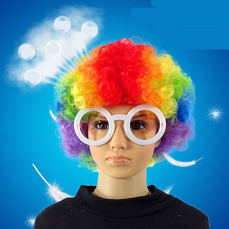 Fans Parykk Farge Cosplay Parykk Burlesque Klovn Det Yaki Afro Krøllete Bob Parykk Medium Lengde Beige Syntetisk Hår Barns Cosplay Kreativ Morsom Rød Karneval Festival Halloween Parykker 2025 - $12.49 –P3