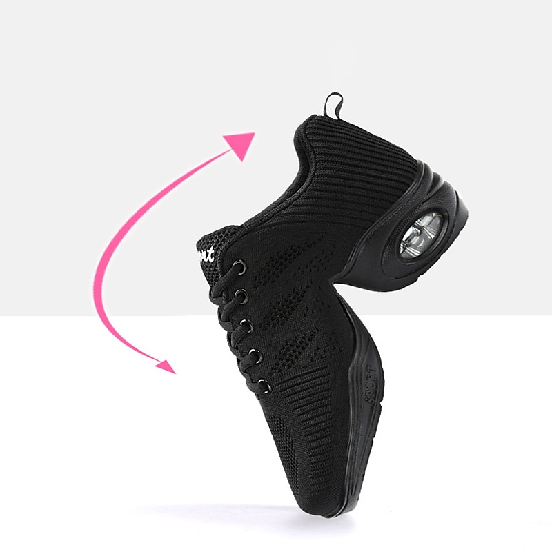 ademende mesh danssneakers voor dames met vetersluiting en luchtkussenzolen – perfect voor zumba-, jazz- en fitnesstrainingen 2025 - $34.99 –P1