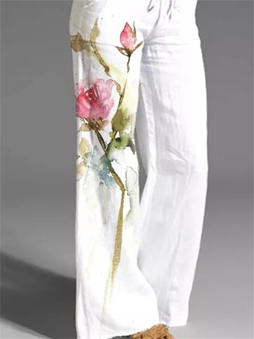 Women‘s Culottes Wide Leg Pants Trousers Baggy Full Length Side Pockets Cotton Linen Micro-elastic Mid Waist Fashion Casual Daily Weekend White S M Summer Spring &  Fall 2023 - US $20.99 –P2