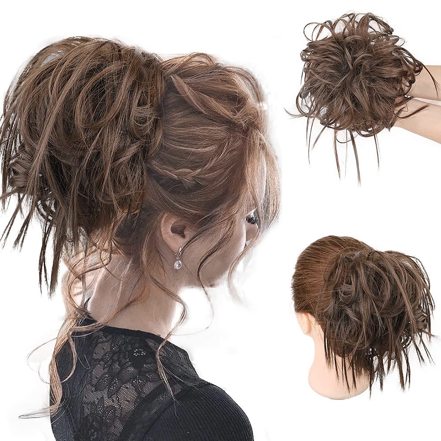 ébouriffé chignon désordonné chignon postiche extension de cheveux queue de cheval avec élastique élastique chignon queue de cheval postiche extensions de cheveux synthétiques chouchous queue de de 2025 ? $11.99 –P1