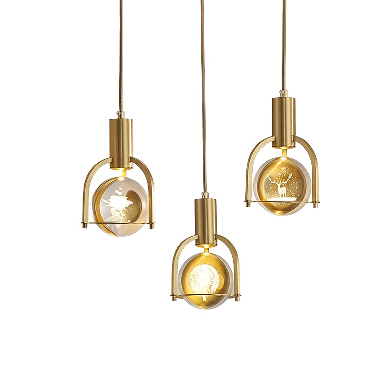 12cm pendel lanterne design pendel lys kobber messing moderne 220-240v 2026 - $449.99 –P3