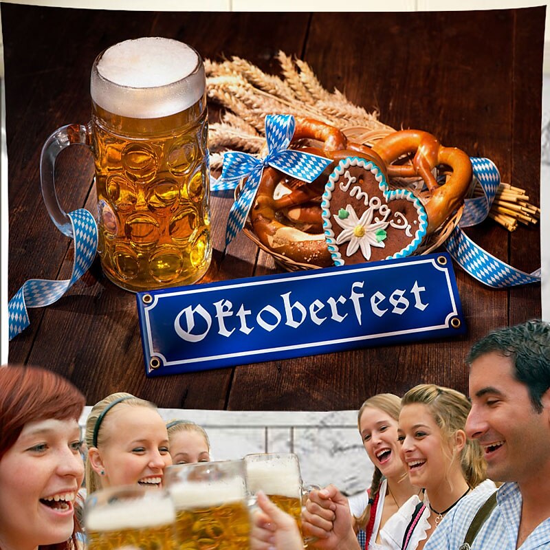 oktoberfest juhla iso seinä tapetti taide sisustus huopa verho riippuva koti makuuhuone olohuone sisustus polyesteri olut saksalainen baijerilainen 2025 - $12.99 –P3