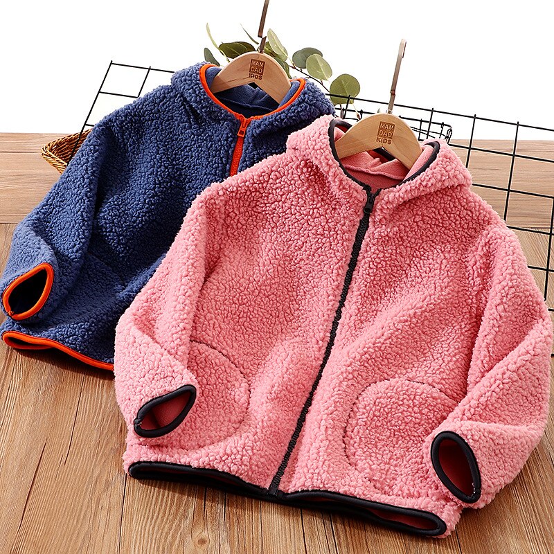 Kids Boys Fleece Jacket Long Sleeve Gray Pink Navy Blue Plain Fall Winter Fleece Full-Zip Jacket 2025 - $26.99 –P7