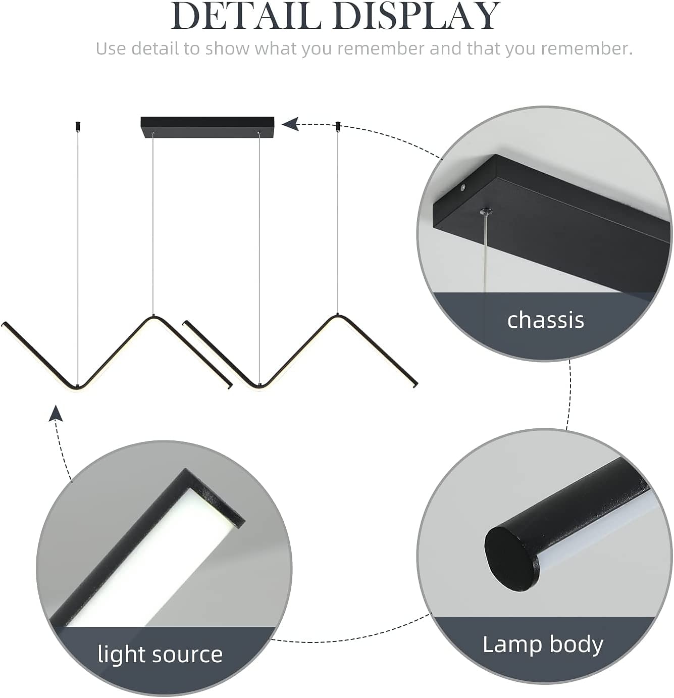 LED Pendant Light 90 cm Island Lights Dimmable Line Design Aluminum Stylish Minimalist Painted Finishes Nordic Style Dining Room Kitchen Lights 110-240V ONLY DIMMABLE WITH REMOTE CONTROL 2025 - $133.99 –P5