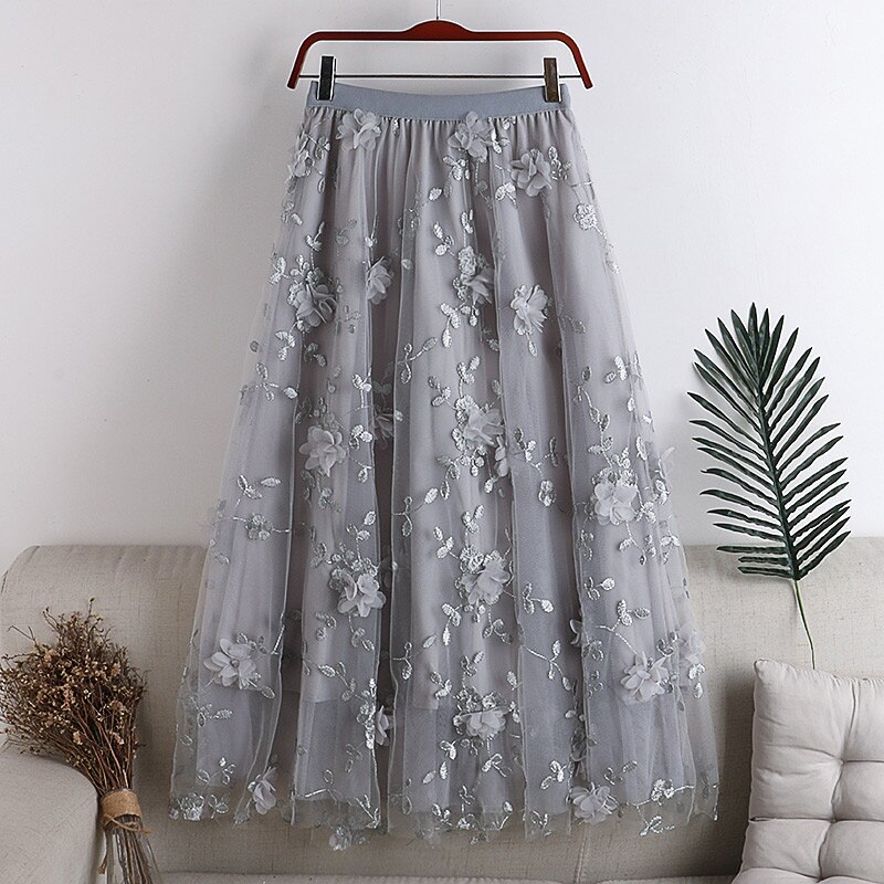 Per donna Gonna Altalena a dondolo Gonne da lavoro Gonna lunga Medio Gonne Pizzo Con ricami Multistrato Tinta unita Ufficio / Business Giornaliero Primavera & Autunno Poliestere Elegante Lungo Estate del 2025 a $29.99 –P3