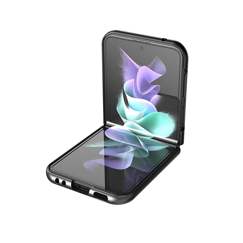 Phone Case For Samsung Galaxy Z Flip 6 Z Flip 4 Z Flip 3 Flip Flip Solid Colored PC PU Leather 2025 - $13.99 –P10