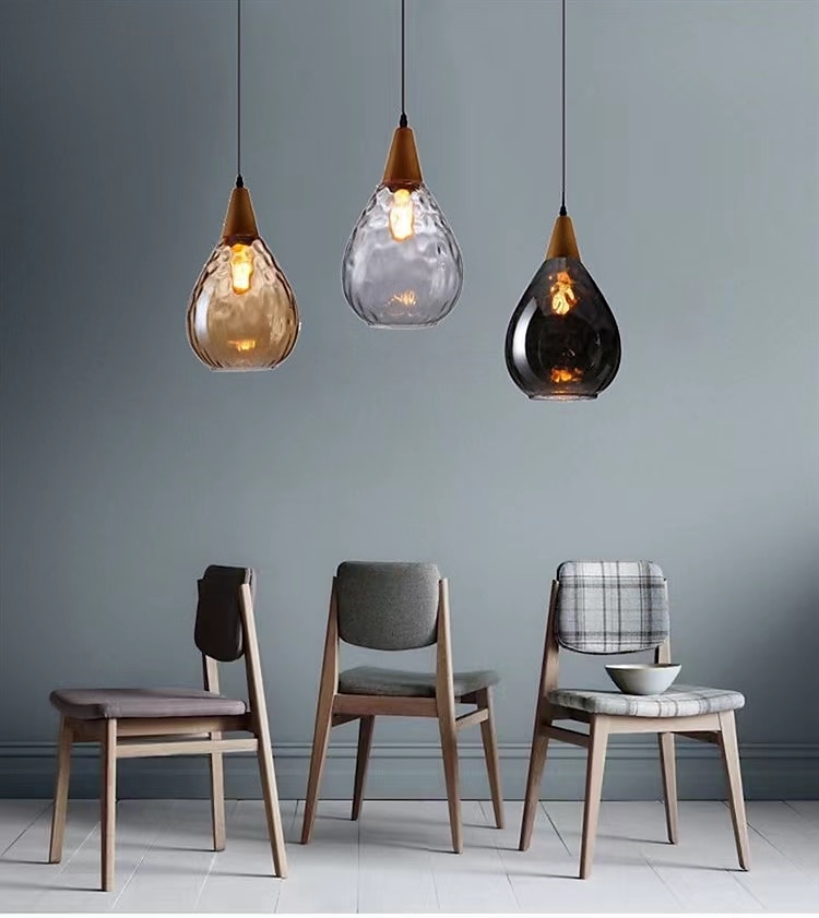 1-valo 30cm massiivipuinen lasiriippuvalaisin led tyylikäs yksimuotoinen saari valot modernit ravintolakaupat / kahvilat olohuoneen valot 220-240v 110-120v 2025 - $80.99 –P4