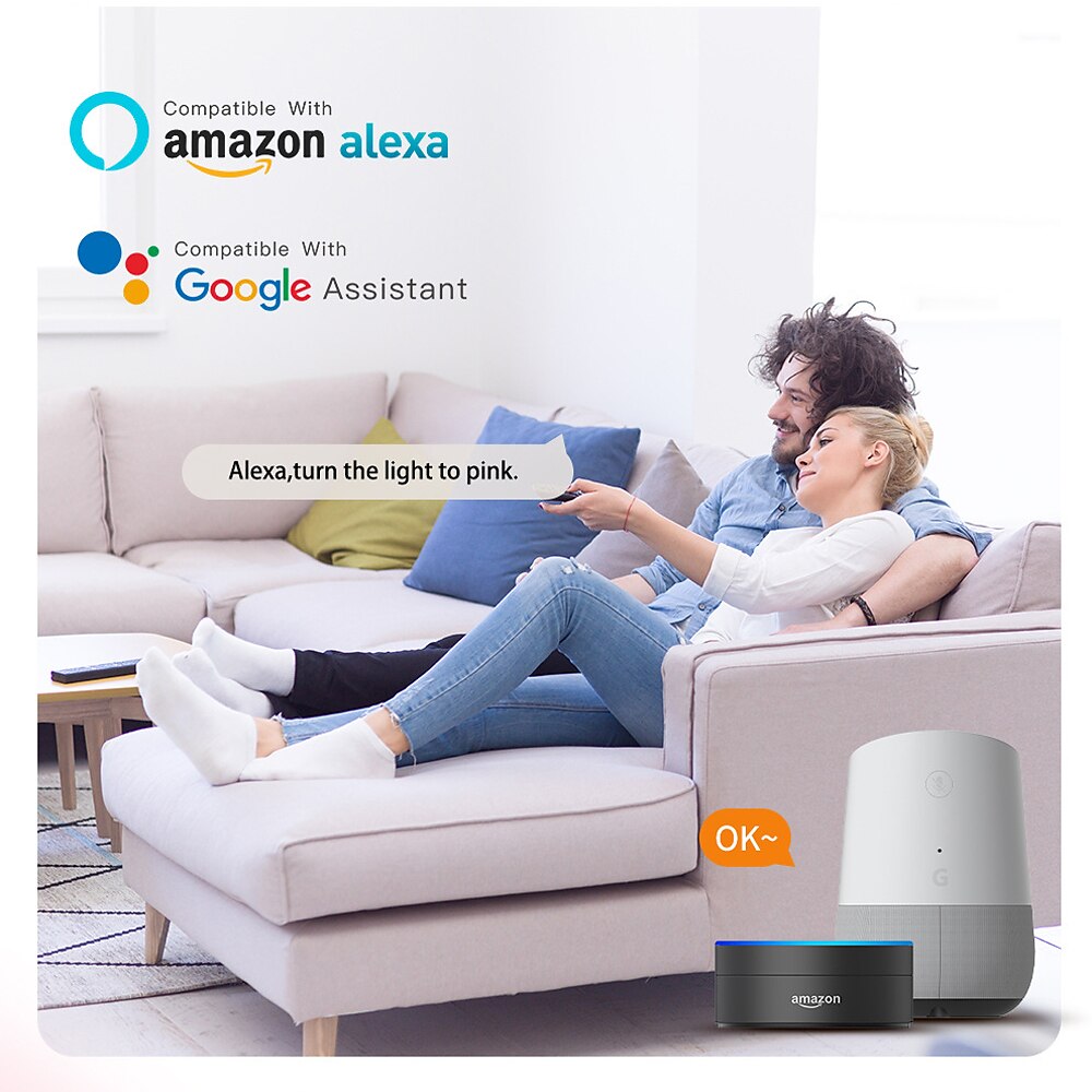 RGBCW Full Color Intelligent Dimming and Color Matching Bedroom Ceiling Lamp 24W WiFi Graffiti APP Bluetooth Voice Ceiling Lamp Can be Timed 2.4G Be Grouped Compatible with Alexa Google Home 2025 - $120.99 –P5