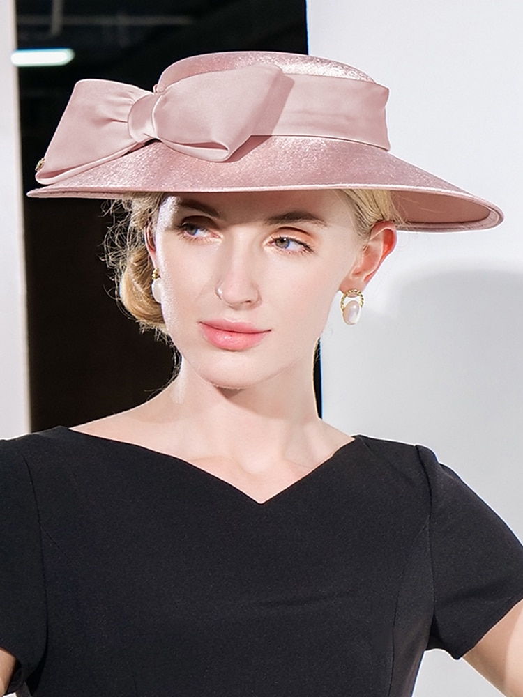 Chapeaux en lin élégant et doux avec nœud papillon 1PC mariage  fête  soirée  accessoire de Melbourne Cup pour impressionner lors du Derby 2025 de 2025 ? $65.99 -P2