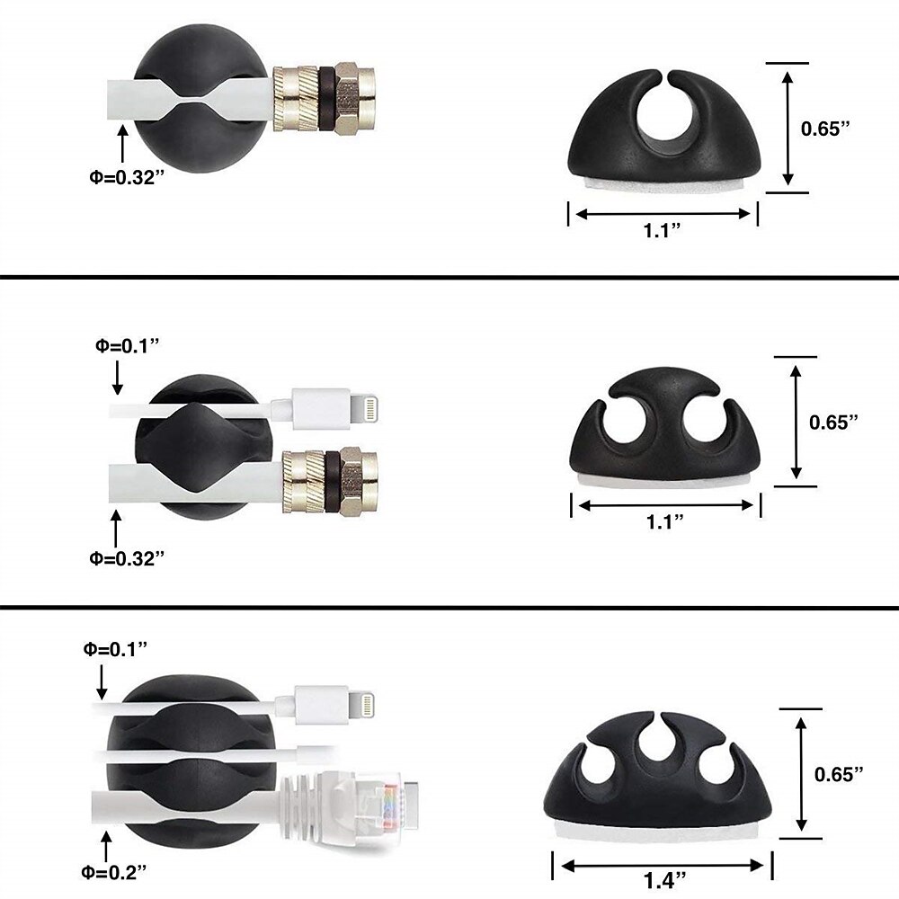 Data Cable Wire Organizer For Samsung Apple Support all tablets  Cable Clips Adhesive Cord Holders Ideal Cable Cords Management for Organizing Cable Wires-Home Office Car Desk Nightstand 2025 - $5.99 –P4