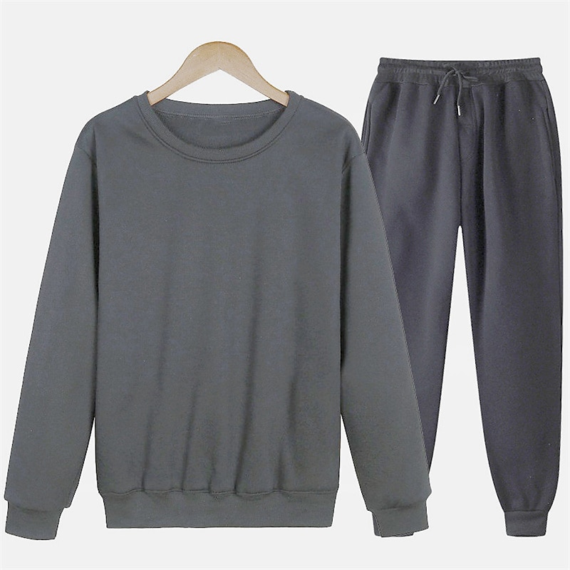 Hombre Tracksuit Sudadera Caqui claro. Azul Piscina Morado Rosa Amarillo Cuello Barco Color sólido 2 Piezas Deporte Casual Ropa de calle Ropa de calle Ropa deportiva Casual Invierno Otoño Ropa 2025 - $27.99 –P16