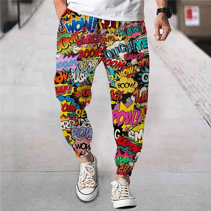 Homens Corredor Calças Calça verão Calças de praia Com Cordão Cintura elástica Letra Estampas Abstratas Conforto Respirável Esportes Casual Diário Roupa de rua Designer Roxo Verde Micro-Elástica de 2025 por $27.99 –P3