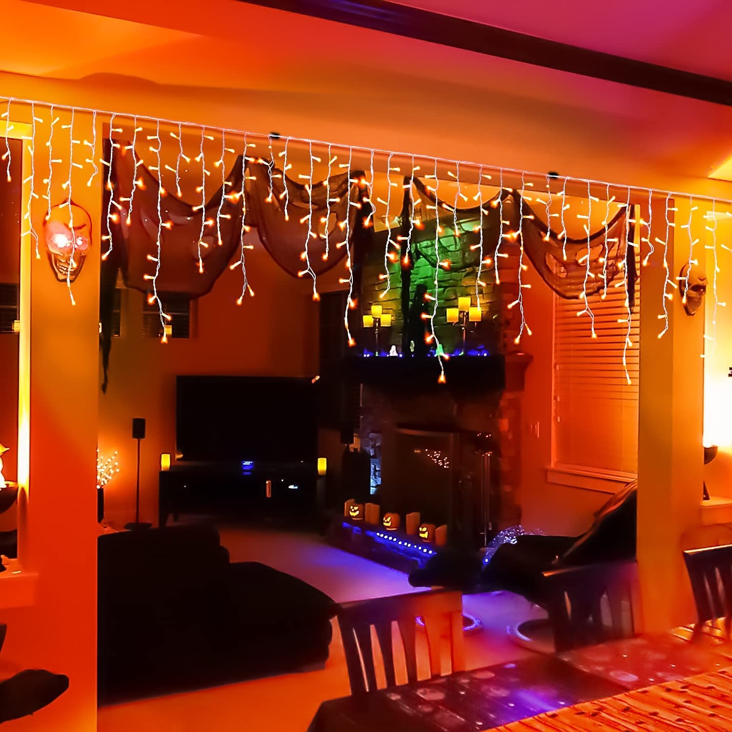 karácsonyi jégcsap fények kültéri dekoráció 10m 400 led 8 szín 8 mód vízálló meleg fehér fehér rgb 80 csepp karácsonyi eu dugj us plug uk plug au plug 2025 - $56.99 –P7