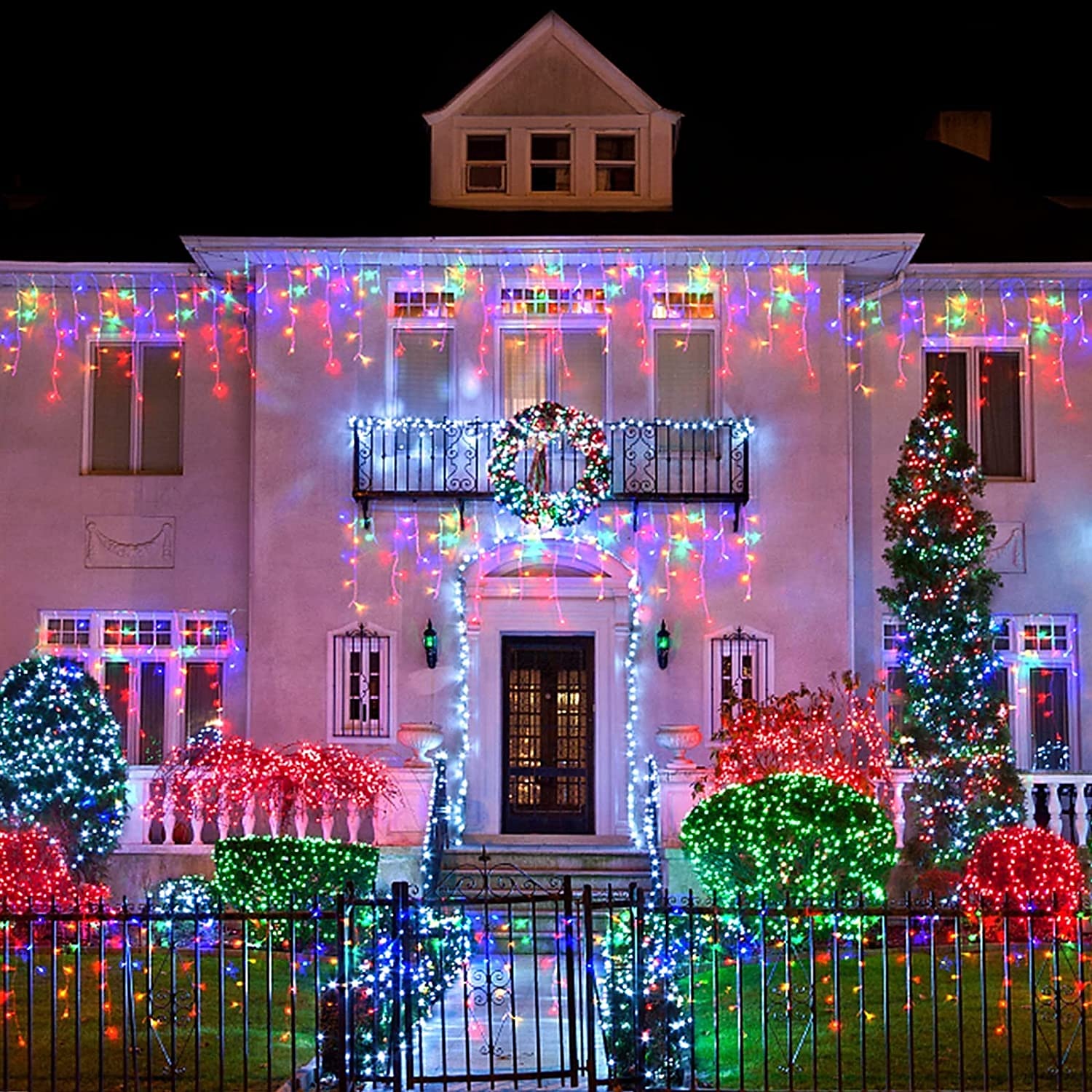 karácsonyi jégcsap fények kültéri dekoráció 10m 400 led 8 szín 8 mód vízálló meleg fehér fehér rgb 80 csepp karácsonyi eu dugj us plug uk plug au plug 2025 - $56.99 –P3
