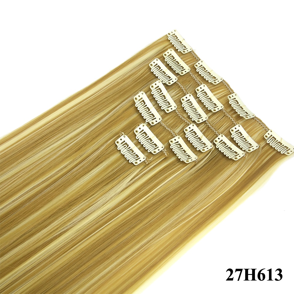 Yaki Straight Synthetic Hair 24 inch Hair Extension Clip In / On 1pc / pack Smooth Women's Girls' 2025 - $18.49 –P4