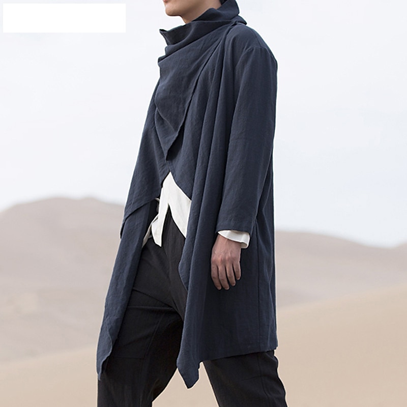 Herren Wintermantel übergangsjacke Trenchcoat Umhang / Capes Urlaub Geschäft Frühling Herbst Baumwollmischung Schnelltrocknend Leicht Oberbekleidung Bekleidung Streetwear Stilvoll ohne Druck Einfarbig 2025 - $30.99 –P6