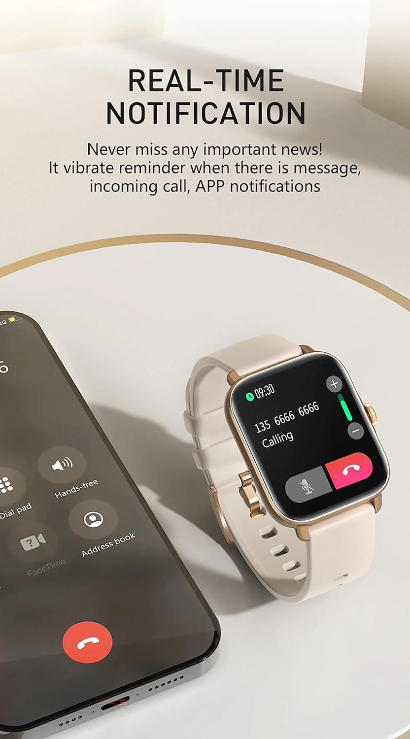 Smart Watch 1.7 inch Smartwatch Women Bluetooth Answer Call IP67 Waterproof Heart Rate Sleep Tracking Blood Oxygen Ai Voice Control for Android iOS Phone 2025 - $47.99 –P4