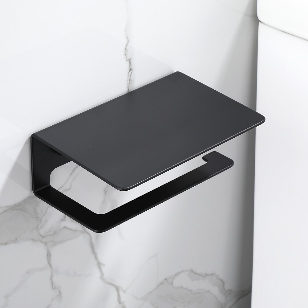 Toilet Paper Holder Multi-Functional Storage Roll Paper Holder Black Matt Space Aluminum 2025 - $30.99 –P5