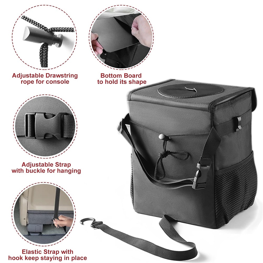 Car Trash Can with Lid - Car Trash Bag Hanging with Storage Pockets Collapsible and Portable Car Garbage Bin 2025 - $24.99 –P3